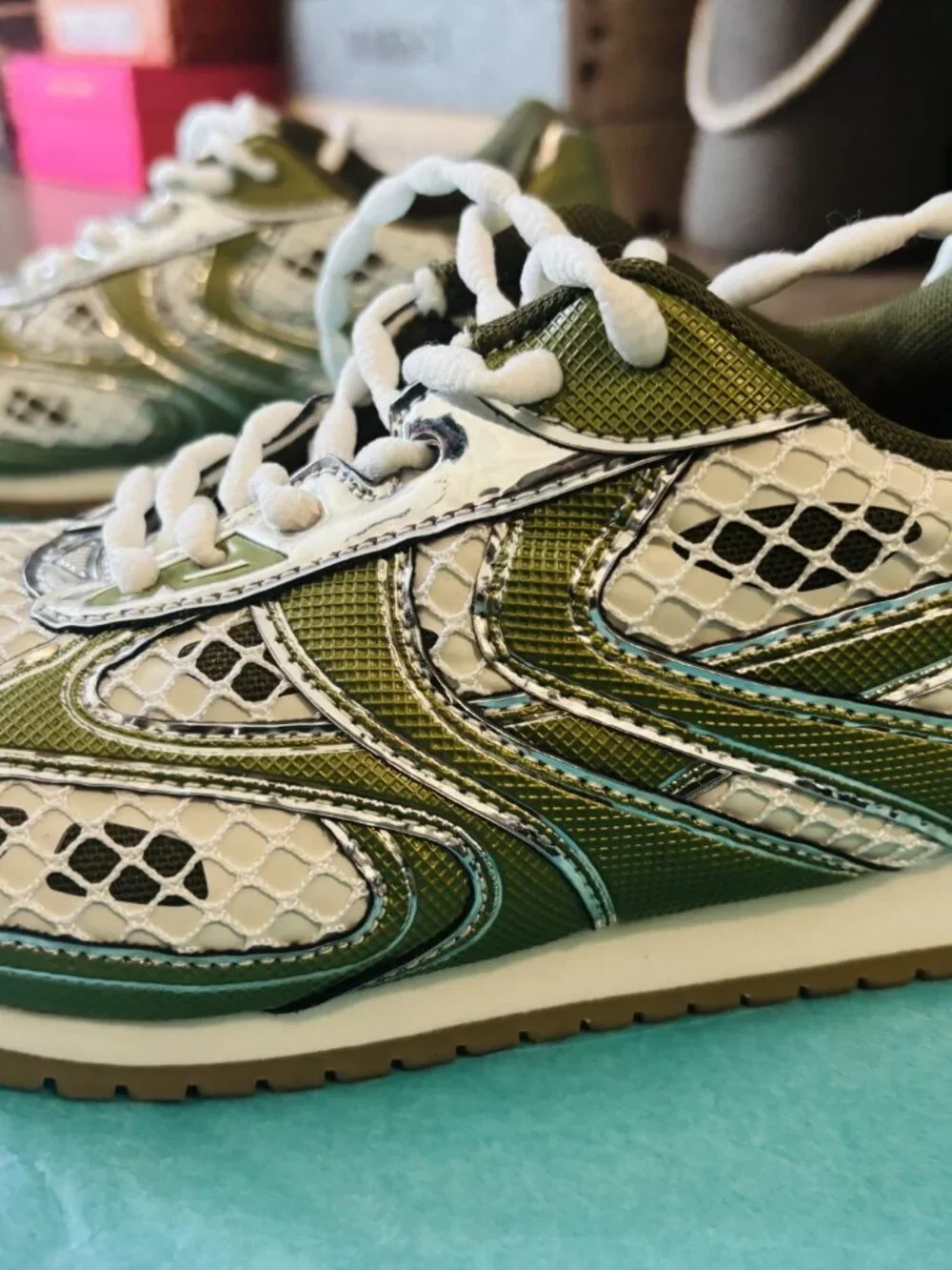 Steve Madden Pager Green Multi Size 7